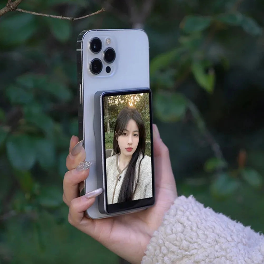 شاشة خلفية مغناطيسية للهاتف – أداة سيلفي وفلوغ احترافية، شاشة معاينة عالية الدقة، مثالية للصور والفيديو والسفر وصناعة المحتوى