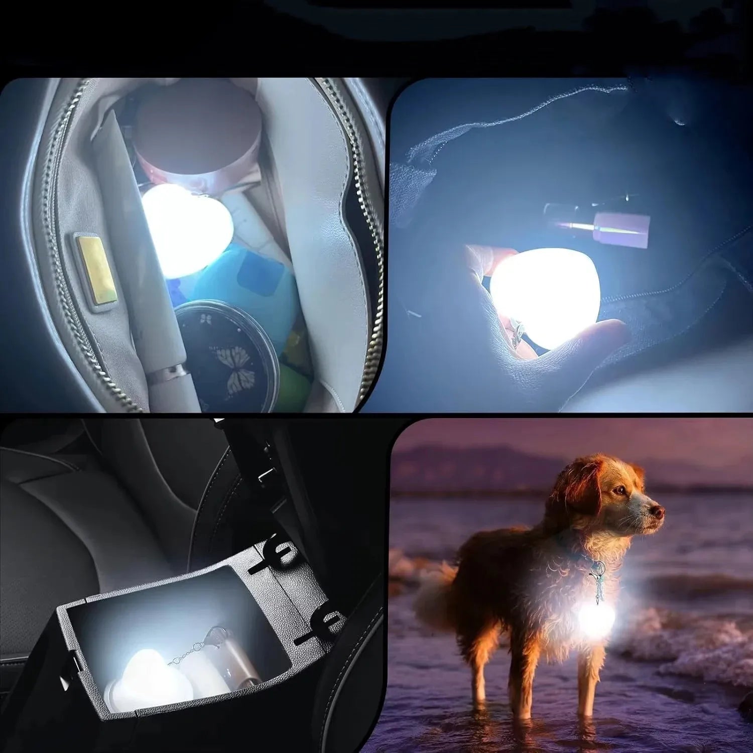 ميدالية نور القلب الذكية – إضاءة LED محمولة وقابلة للشحن للحقائب والمفاتيح